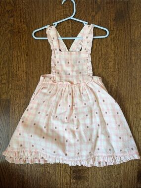Emile et Ida Pink Gingham Ruffle Strap Sundress